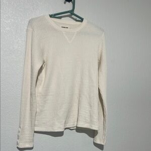 The Normal Brand Waffle Cream Ribbed Long Sleeve Top
